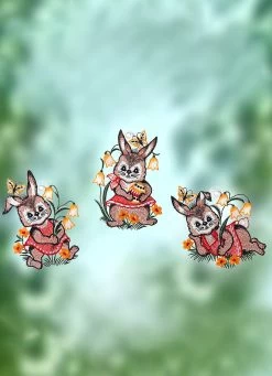 3er-Set Fensterbilder Aus Plauener Spitze