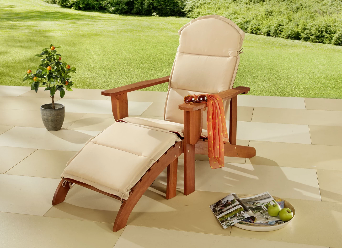 Adirondack-Chair Mit Wendeauflage Und Separatem Fußteil 4 Adirondack-Chair Mit Wendeauflage Und Separatem Fußteil – Bild 2