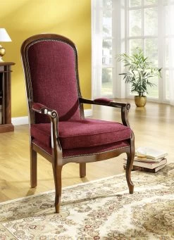 Armlehnensessel Mit Losem Sitzkissen -Haushaltsgegenstände Geschäft armlehnensessel mit losem sitzkissen farbe nussbaum rot