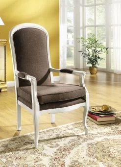 Armlehnensessel Mit Losem Sitzkissen -Haushaltsgegenstände Geschäft armlehnensessel mit losem sitzkissen farbe weiss braun