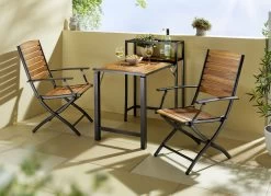 Balkon-Möbel Santorin II Aus Geöltem Akazienholz -Haushaltsgegenstände Geschäft balkon moebel santorin ii aus geoeltem akazienholz farbe schwarz 2