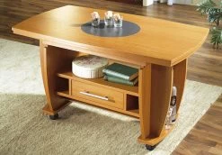 Couchtisch Auf Rollen Mit Stein-Optik-Einlage