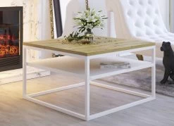 Couchtisch Mit Gestell Und Ablage Aus Stahl