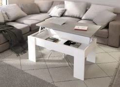 Couchtisch Mit Hochklappbarer Tischplatte Und Staufach -Haushaltsgegenstände Geschäft couchtisch mit hochklappbarer tischplatte und staufach farbe weiss beton