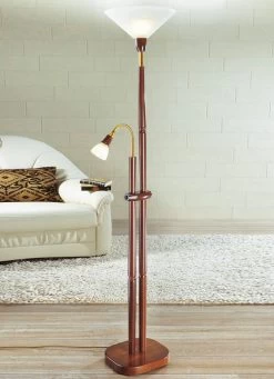 Deckenfluter Mit Leselampe -Haushaltsgegenstände Geschäft deckenfluter mit leselampe farbe nussbaum