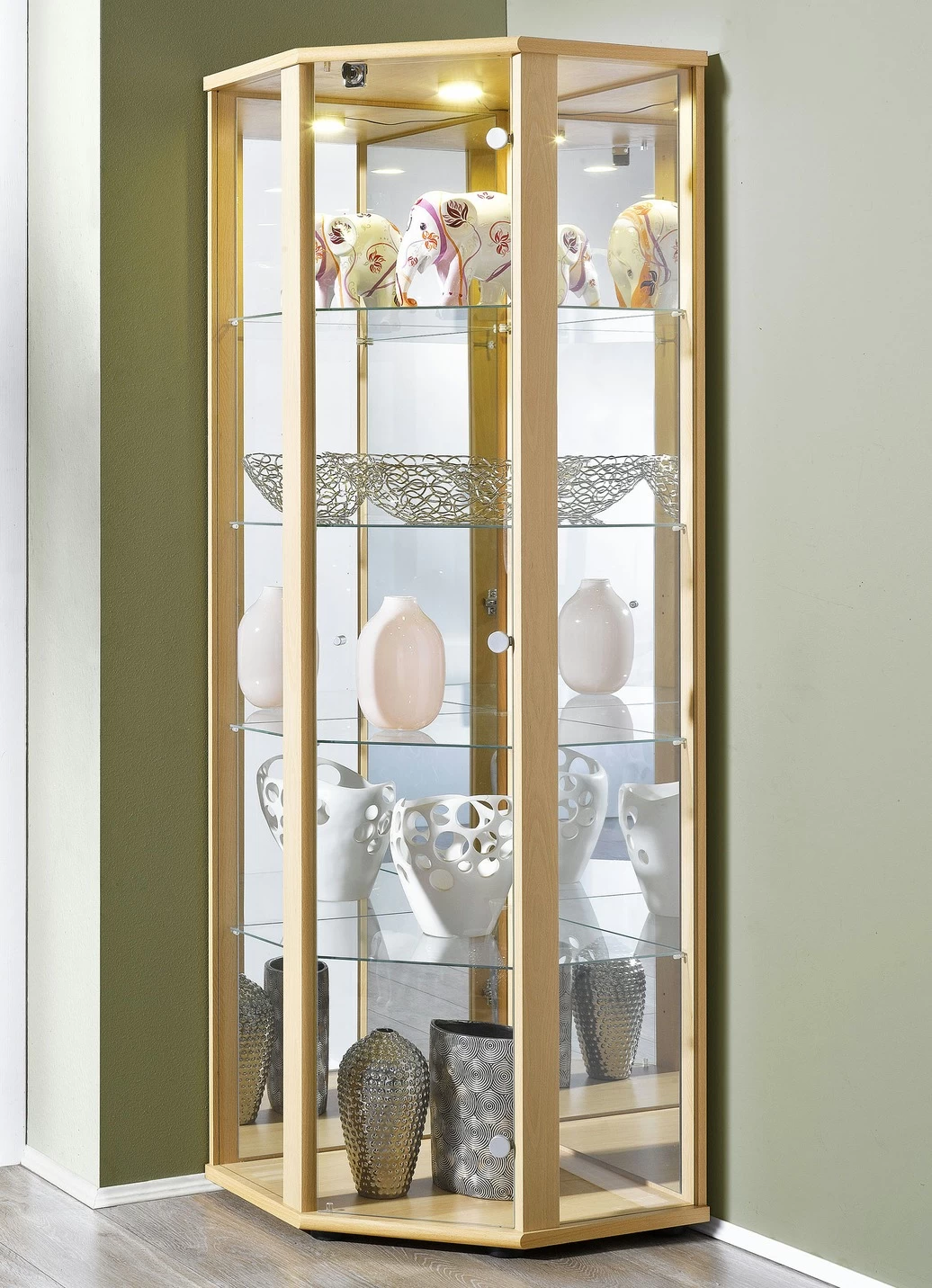 Eck-Vitrine Mit LED-Beleuchtung 4 Eck-Vitrine Mit LED-Beleuchtung – Bild 2