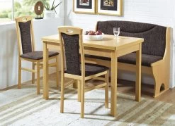 Elegante Bankgruppe Mit Zierfräsungen Und Massivholzteilen -Haushaltsgegenstände Geschäft elegante bankgruppe mit zierfraesungen und massivholzteilen farbe buche schoko