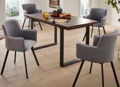 Essgruppe, 5-teilig, Mit Geschmiedeten Metallfüßen -Haushaltsgegenstände Geschäft essgruppe 5 teilig mit geschmiedeten metallfuessen farbe orange sonoma 1