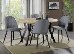 Esszimmermöbel Gusto Mit Samtbezug -Haushaltsgegenstände Geschäft esszimmermoebel gusto mit samtbezug farbe grau schwarz 1