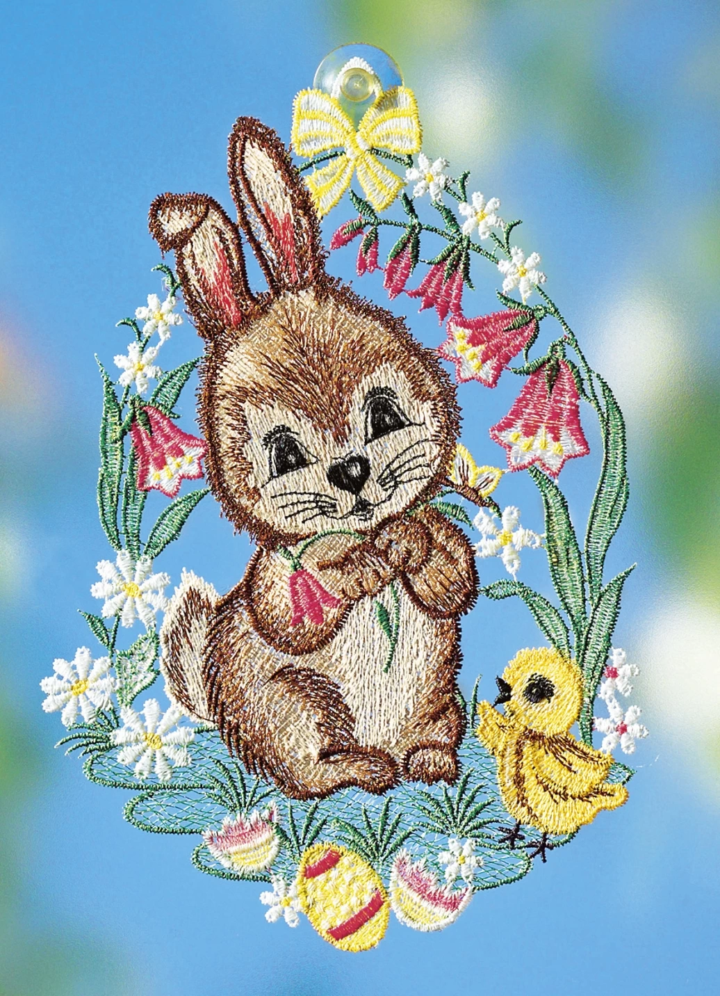 Fensterbild Häschen Aus Plauener Spitze 3 Fensterbild Häschen Aus Plauener Spitze