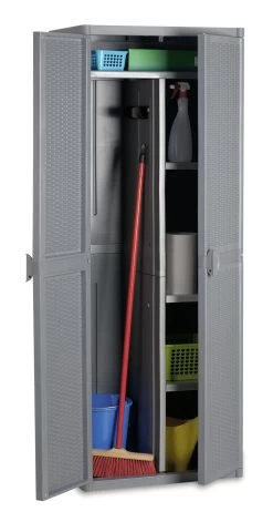 Geräteschrank Aus Kunststoff -Haushaltsgegenstände Geschäft geraeteschrank aus kunststoff farbe hellgrau 2