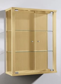 Hängevitrine Mit ESG-Sicherheitsglas -Haushaltsgegenstände Geschäft haengevitrine mit esg sicherheitsglas farbe buche 1