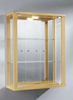 Hängevitrine Mit ESG-Sicherheitsglas -Haushaltsgegenstände Geschäft haengevitrine mit esg sicherheitsglas farbe buche