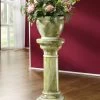 Handbemalte Säule In Marmor-Optik Mit Übertopf -Haushaltsgegenstände Geschäft handbemalte saeule in marmor optik mit uebertopf farbe gruen marmor