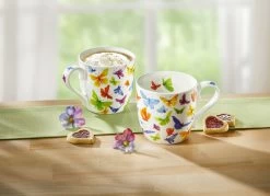 Henkelbecher Mit Schmetterlings-Motiv 2er-Set