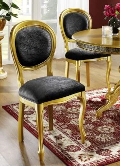 Italienische Stühle Mit Federkernpolsterung -Haushaltsgegenstände Geschäft italienische stuehle mit federkernpolsterung farbe gold schwarz