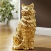 Katze Mit Blattgold Und Strass-Steinen 2 Katze Mit Blattgold Und Strass-Steinen -Haushaltsgegenstände Geschäft katze mit blattgold und strass steinen farbe gold