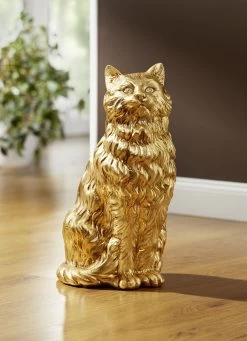 Katze Mit Blattgold Und Strass-Steinen