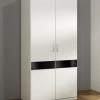 Kleiderschrank Mit Edlen Glasauflagen An Den Türen 1 Kleiderschrank Mit Edlen Glasauflagen An Den Türen -Haushaltsgegenstände Geschäft kleiderschrank mit edlen glasauflagen an den tueren farbe weiss schwarz