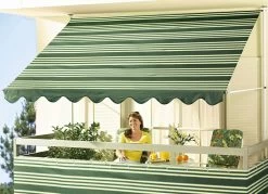 Klemm-Markise Mit Innenliegendem Kettenantrieb -Haushaltsgegenstände Geschäft klemm markise mit innenliegendem kettenantrieb farbe gruen weiss groesse 250