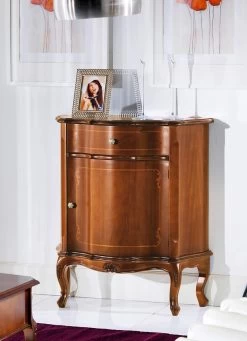 Kommode Mit Intarsien-Arbeiten An Den Fronten -Haushaltsgegenstände Geschäft kommode mit intarsien arbeiten an den fronten farbe kirschbaum 2