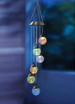 LED-Solar-Windspiel In Bruchglas-Optik