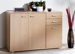 Moderne Kommodenserie Mit Silberfarbenen Kunststoffgriffen -Haushaltsgegenstände Geschäft moderne kommodenserie mit silberfarbenen kunststoffgriffen farbe buche