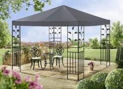 Pavillon Lukas Mit Pulverbeschichtetem Stahlgestell 13 Pavillon Lukas Mit Pulverbeschichtetem Stahlgestell -Haushaltsgegenstände Geschäft pavillon lukas mit pulverbeschichtetem stahlgestell farbe grau 1