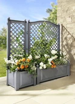 Pflanzkasten Mit Spalier Aus Robustem Kunststoff 9 Pflanzkasten Mit Spalier Aus Robustem Kunststoff -Haushaltsgegenstände Geschäft pflanzkasten mit spalier aus robustem kunststoff farbe grau