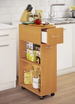 Praktischer Nischenwagen -Haushaltsgegenstände Geschäft praktischer nischenwagen farbe buche