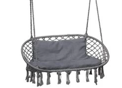 Schaukel-Hängesessel Mit Kissen -Haushaltsgegenstände Geschäft schaukel haengesessel mit kissen farbe grau 1