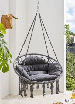 Schaukel-Hängesessel Mit Kissen -Haushaltsgegenstände Geschäft schaukel haengesessel mit kissen farbe grau