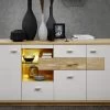 Sideboard Mit LED-Beleuchtung -Haushaltsgegenstände Geschäft sideboard mit led beleuchtung farbe artisan eiche lichtgrau wildeiche