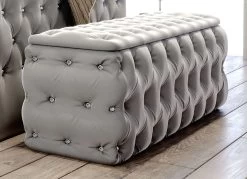 Sitztruhe Mit Steppung Und Strasssteinen -Haushaltsgegenstände Geschäft sitztruhe mit steppung und strasssteinen farbe grau 1