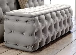 Sitztruhe Mit Steppung Und Strasssteinen -Haushaltsgegenstände Geschäft sitztruhe mit steppung und strasssteinen farbe grau 2