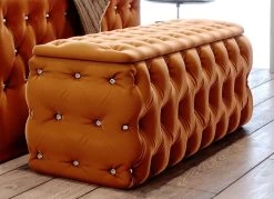 Sitztruhe Mit Steppung Und Strasssteinen -Haushaltsgegenstände Geschäft sitztruhe mit steppung und strasssteinen farbe terra 1