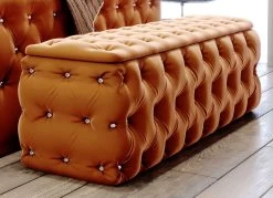 Sitztruhe Mit Steppung Und Strasssteinen -Haushaltsgegenstände Geschäft sitztruhe mit steppung und strasssteinen farbe terra 2