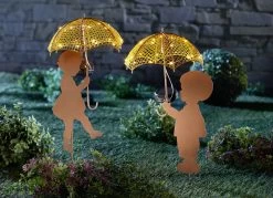 Solarstecker Aus Metall -Haushaltsgegenstände Geschäft solarstecker aus metall farbe braun gelb 1