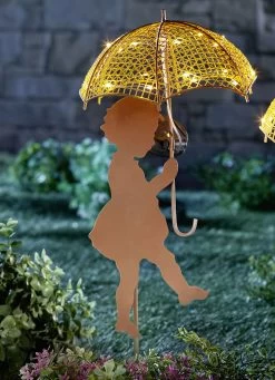 Solarstecker Aus Metall -Haushaltsgegenstände Geschäft solarstecker aus metall farbe braun gelb 2