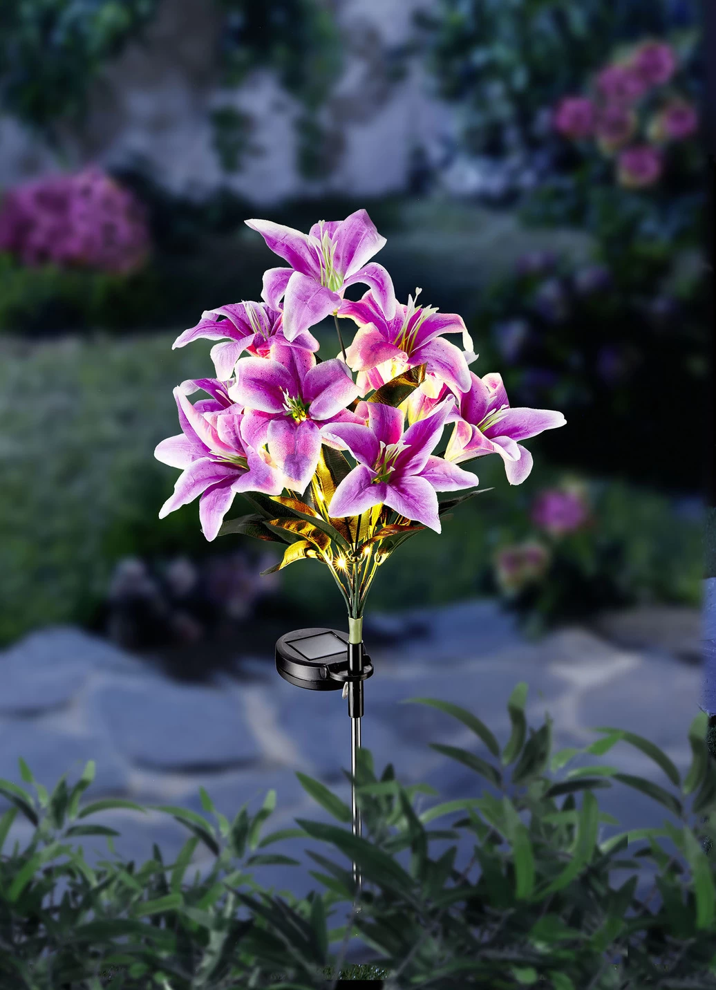 Solarstecker Lilien Mit LEDs 3 Solarstecker Lilien Mit LEDs