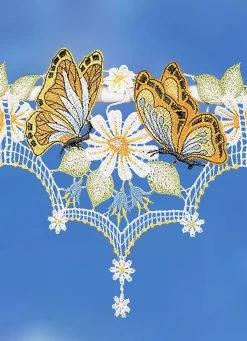 Stangendekoration Aus Plauener Spitze -Haushaltsgegenstände Geschäft stangendekoration aus plauener spitze farbe bunt groesse 628 1