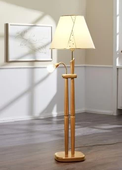 Stehleuchte Mit Stoffschirm -Haushaltsgegenstände Geschäft stehleuchte mit stoffschirm farbe buche 1