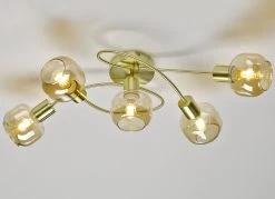 Stilechte Deckenleuchten Mit Getöntem Glas -Haushaltsgegenstände Geschäft stilechte deckenleuchten mit getoentem glas farbe messing 2