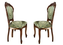 Stühle Mit Schnitzereien Und Massivem Buchenholzgestell -Haushaltsgegenstände Geschäft stuehle mit schnitzereien und massivem buchenholzgestell farbe dunkelgruen 1