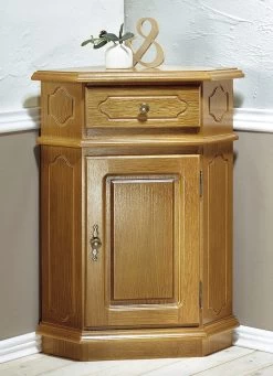 Teilmassive Eck-Kommode Mit Metallgriffen