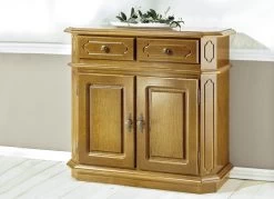 Teilmassive Kommode, 2-türig, Mit Metallgriffen