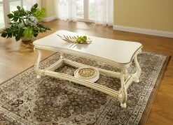 Teilmassiver Couchtisch -Haushaltsgegenstände Geschäft teilmassiver couchtisch farbe creme gold