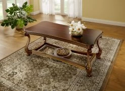 Teilmassiver Couchtisch -Haushaltsgegenstände Geschäft teilmassiver couchtisch farbe nussbaum gold