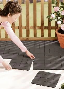 Terrassenplatten-Set, 12-teilig -Haushaltsgegenstände Geschäft terrassenplatten set 12 teilig farbe anthrazit