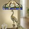 Tiffany-Tischleuchte Pfau -Haushaltsgegenstände Geschäft tiffany tischleuchte pfau farbe bronze bunt